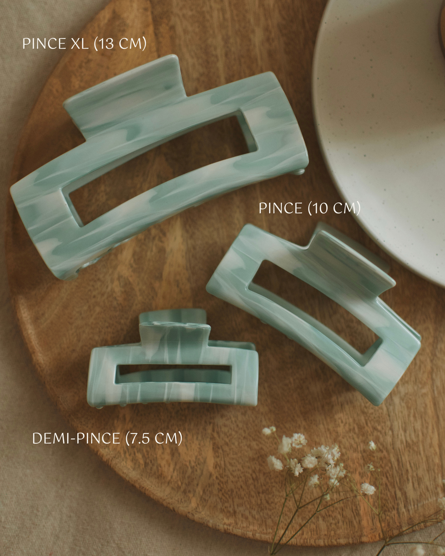 Demi-pince à cheveux - Aqua