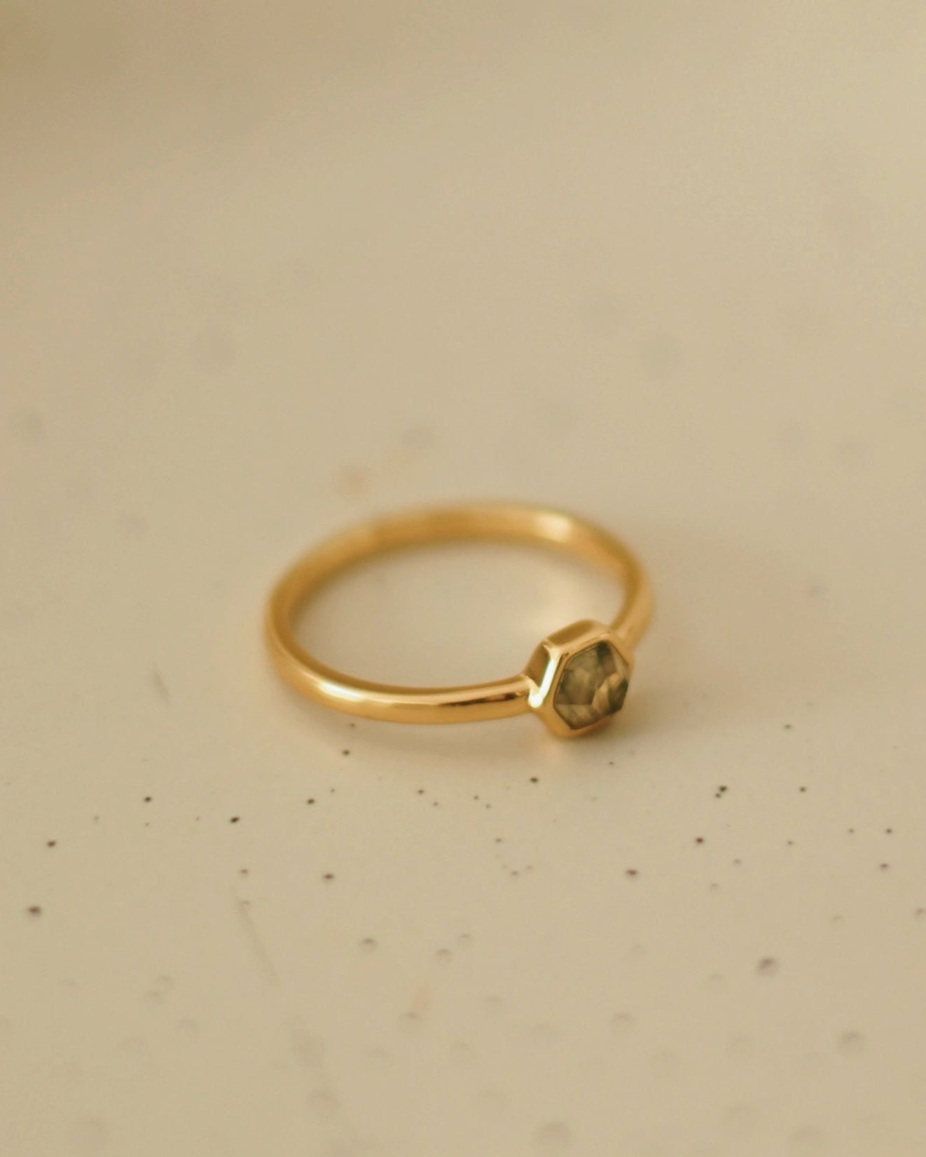 Moss Agate Ring - Vermeil