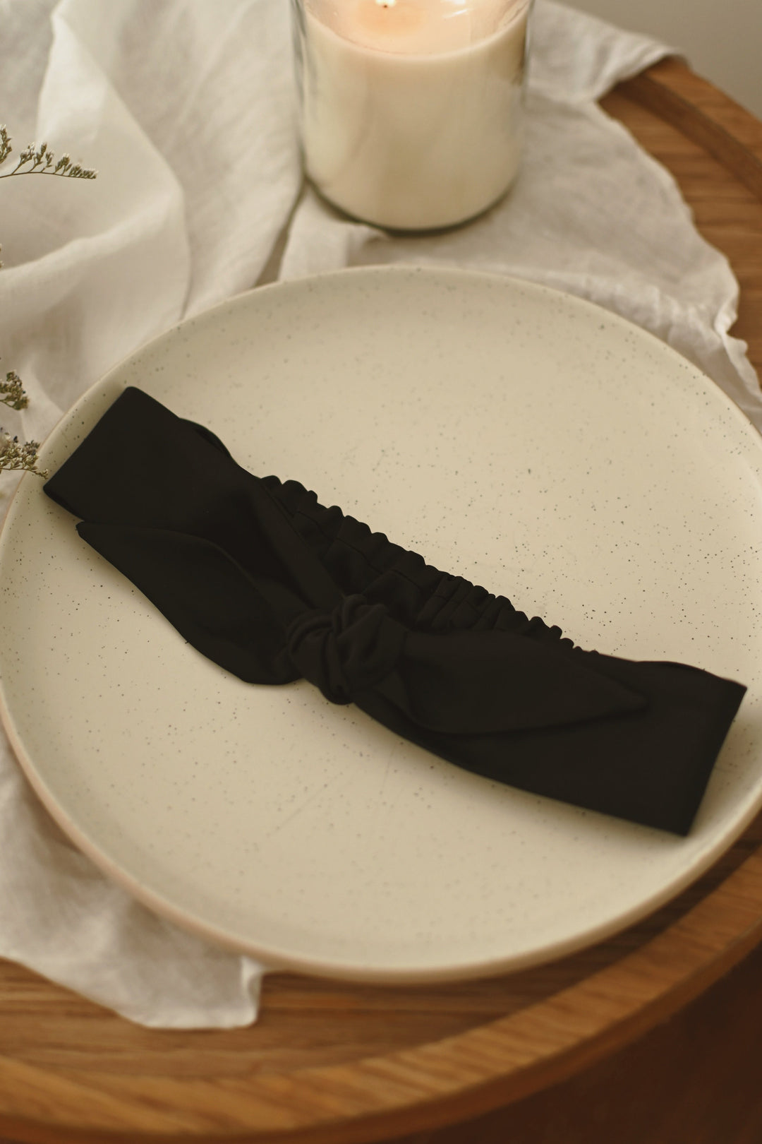 Bandeau avec boucle en satin - Noir
