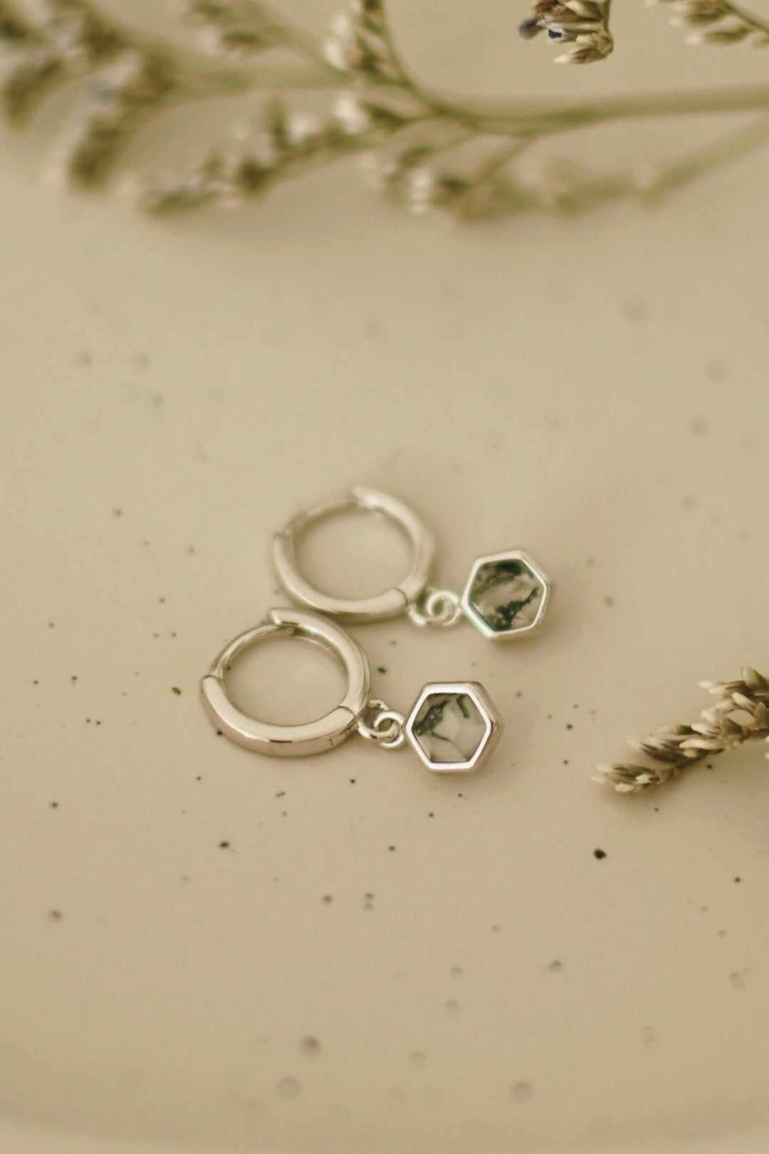 Boucles d'oreilles Moss Agate