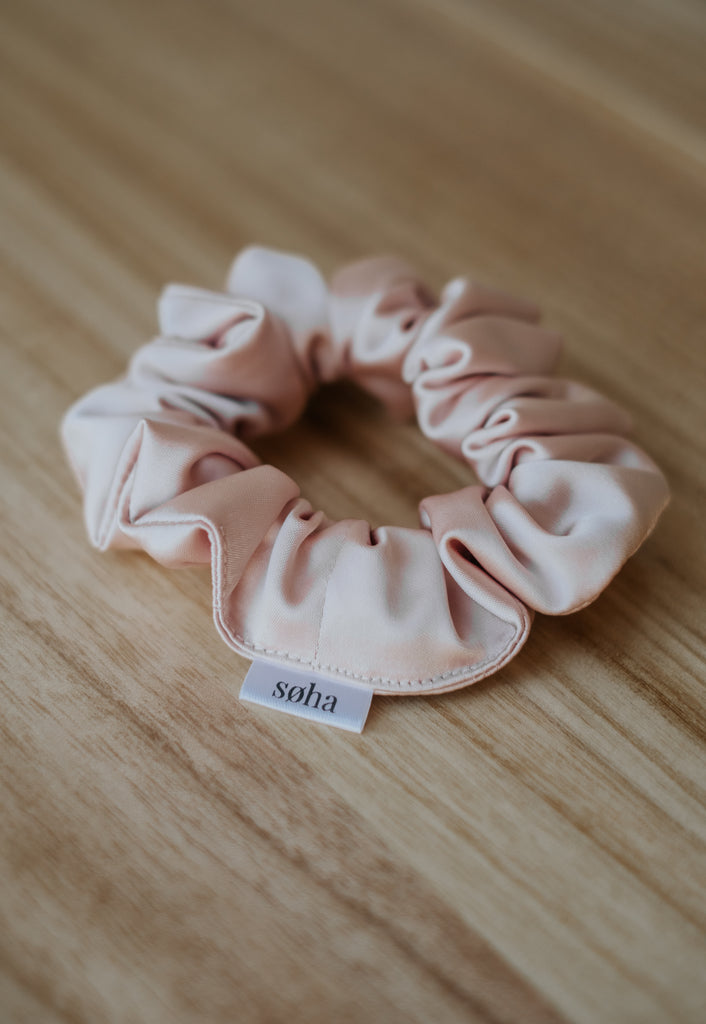 Chouchou en satin - Rose pâle